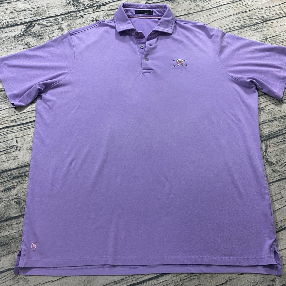 Greyson Mens XL Brrr Performance Golf Polo Shirt Purple Casual Stretch